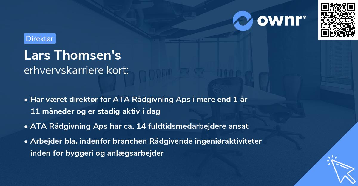 Lars Thomsen's erhvervskarriere kort