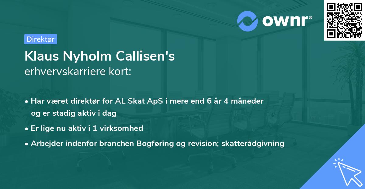Klaus Nyholm Callisen's erhvervskarriere kort