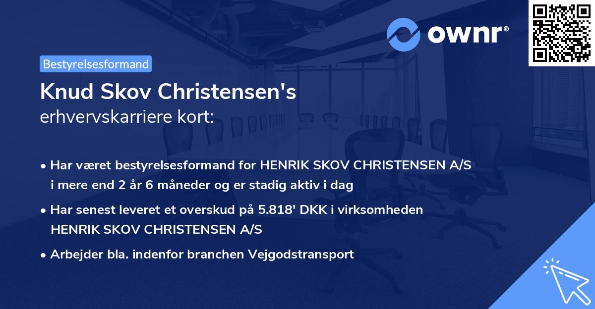 Knud Skov Christensen's erhvervskarriere kort
