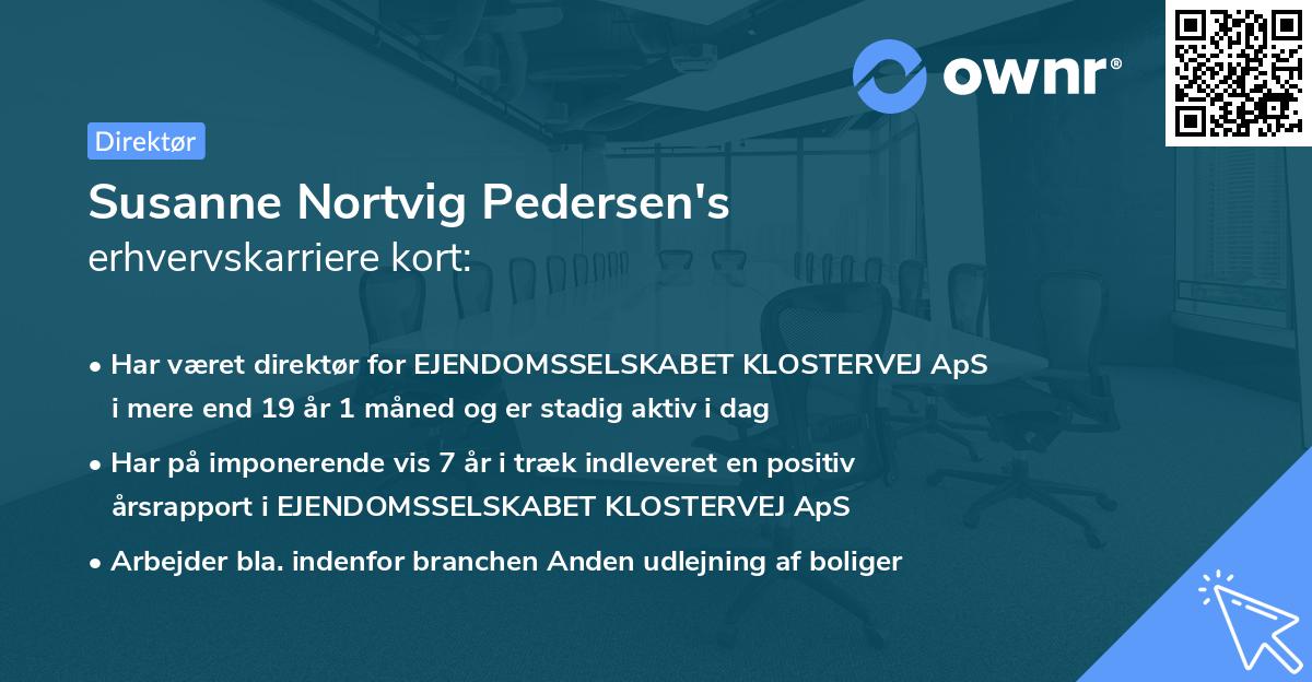 Susanne Nortvig Pedersen's erhvervskarriere kort