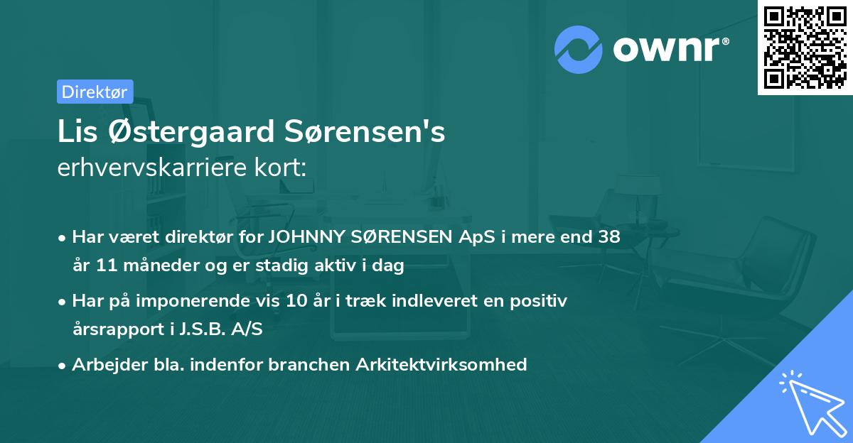 Lis Østergaard Sørensen's erhvervskarriere kort