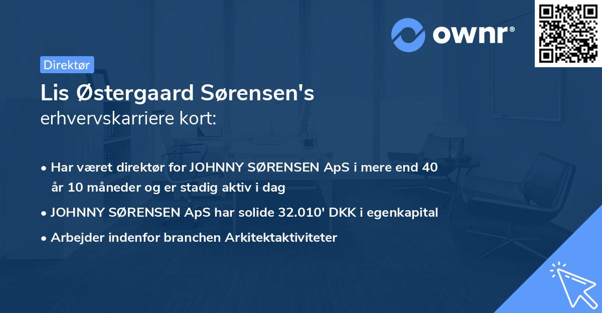 Lis Østergaard Sørensen's erhvervskarriere kort
