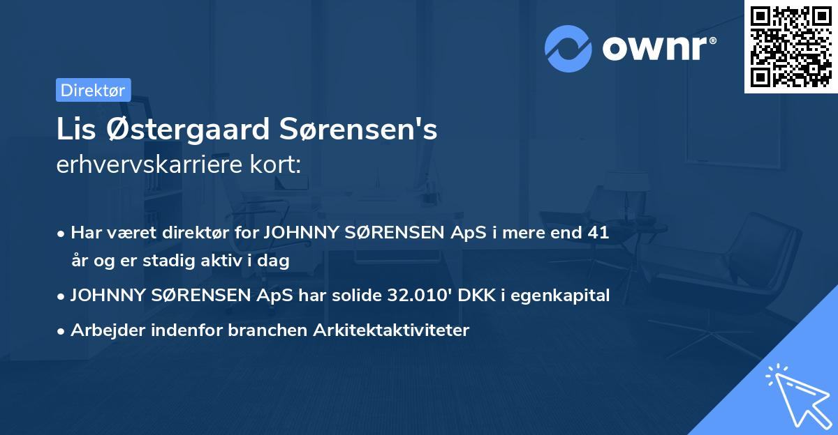 Lis Østergaard Sørensen's erhvervskarriere kort
