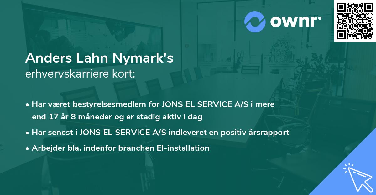 Anders Lahn Nymark's erhvervskarriere kort