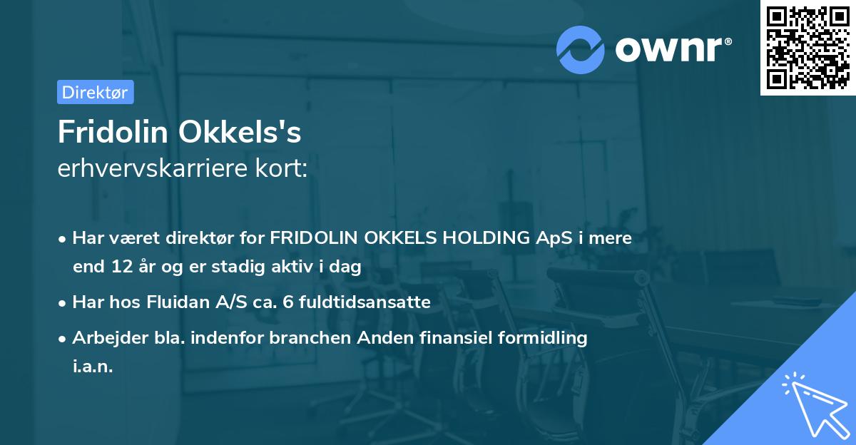 Fridolin Okkels's erhvervskarriere kort