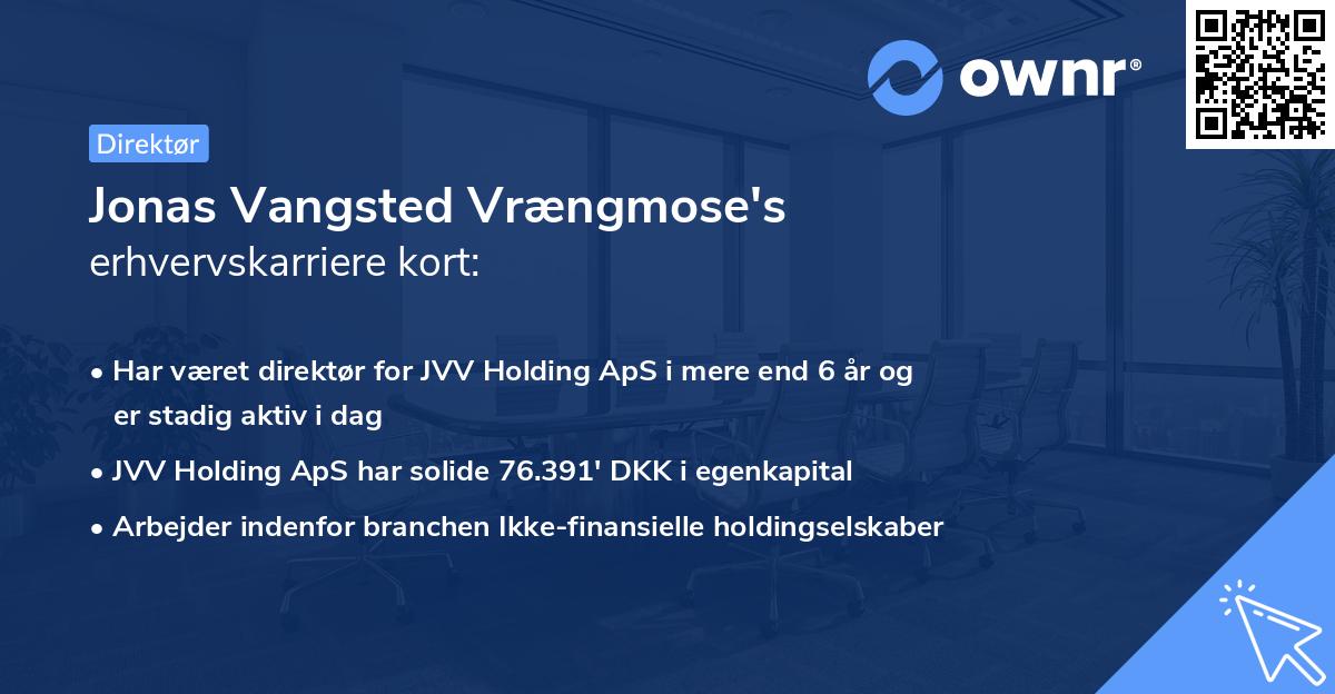 Jonas Vangsted Vrængmose's erhvervskarriere kort