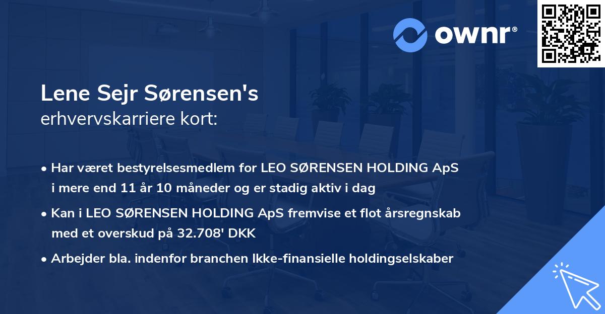 Lene Sejr Sørensen's erhvervskarriere kort