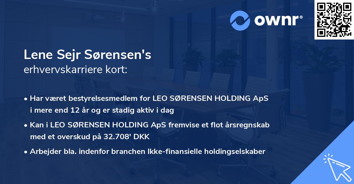 Lene Sejr Sørensen's erhvervskarriere kort