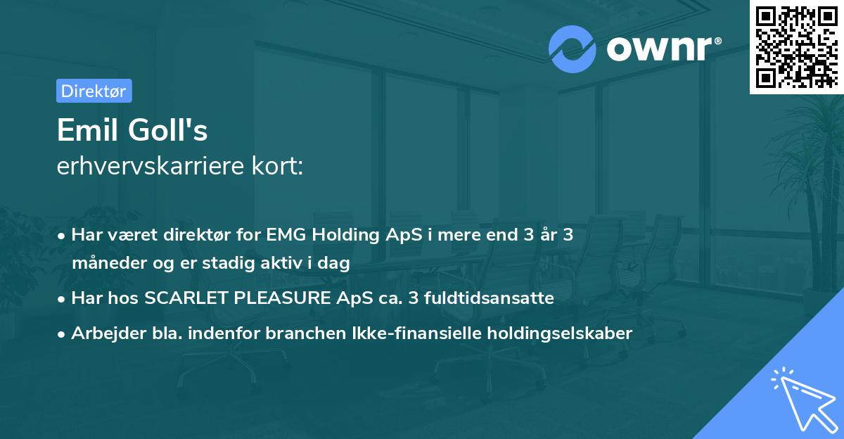 Emil Goll's erhvervskarriere kort