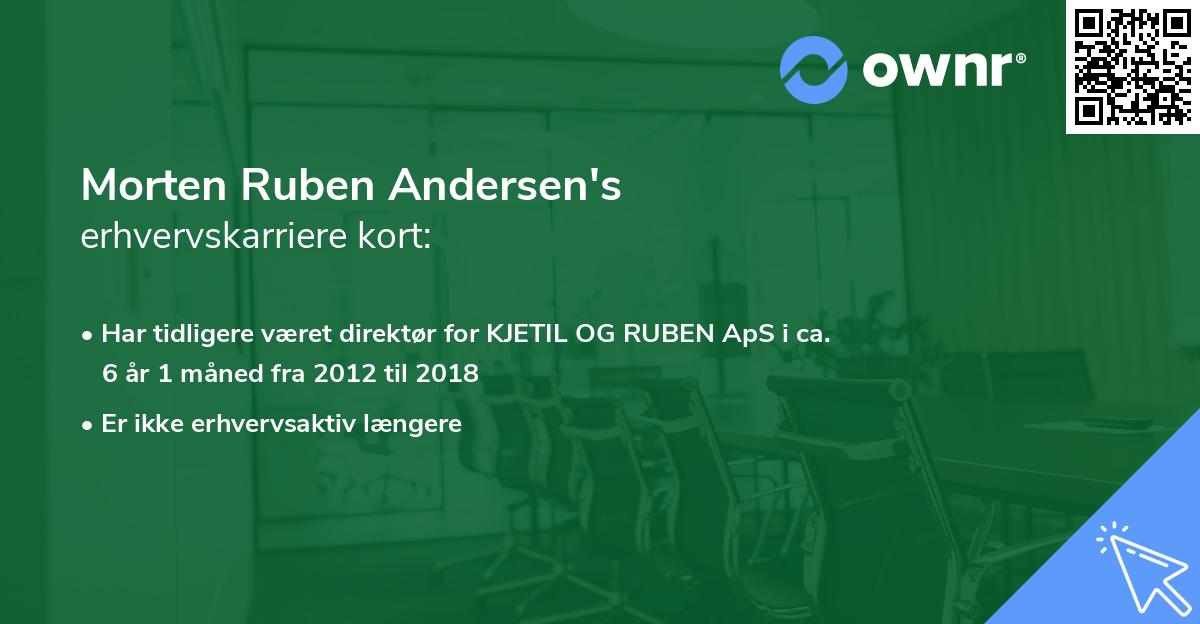 Morten Ruben Andersen's erhvervskarriere kort