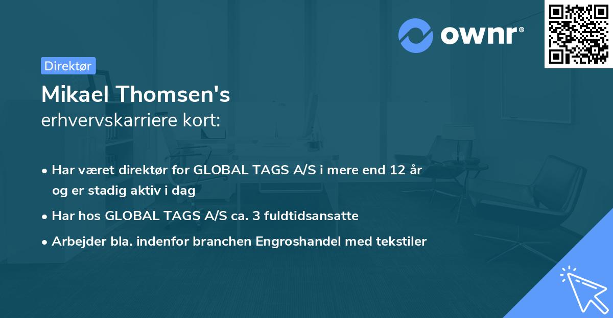 Mikael Thomsen's erhvervskarriere kort