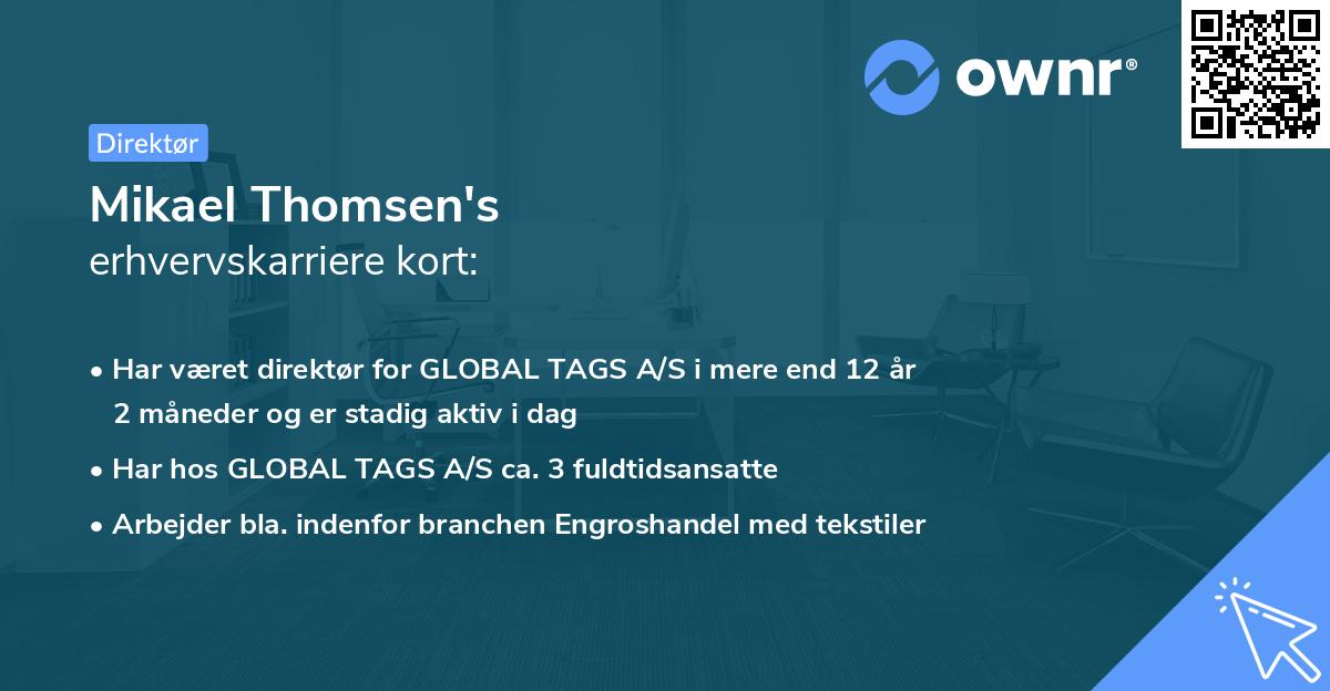 Mikael Thomsen's erhvervskarriere kort