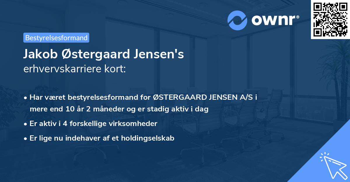 Jakob Østergaard Jensen's erhvervskarriere kort