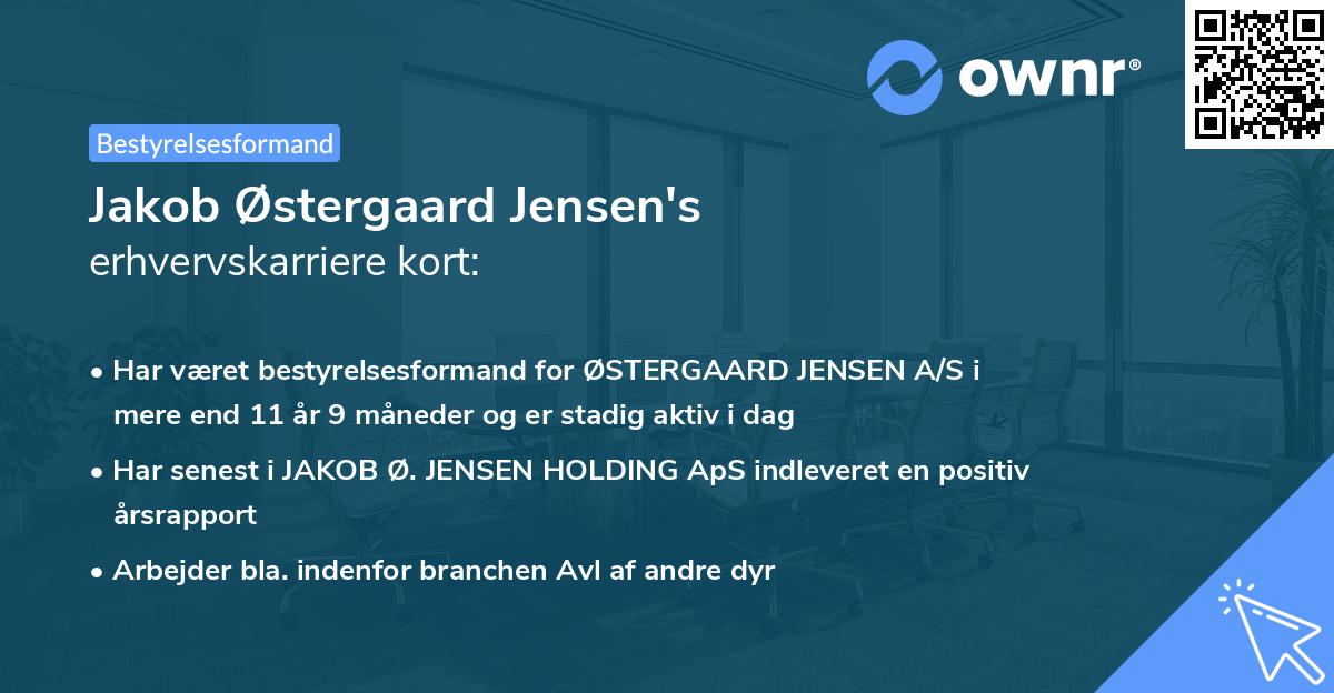 Jakob Østergaard Jensen's erhvervskarriere kort