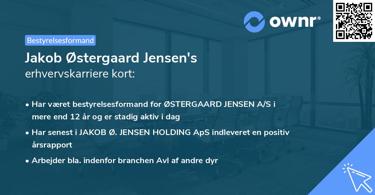 Jakob Østergaard Jensen's erhvervskarriere kort
