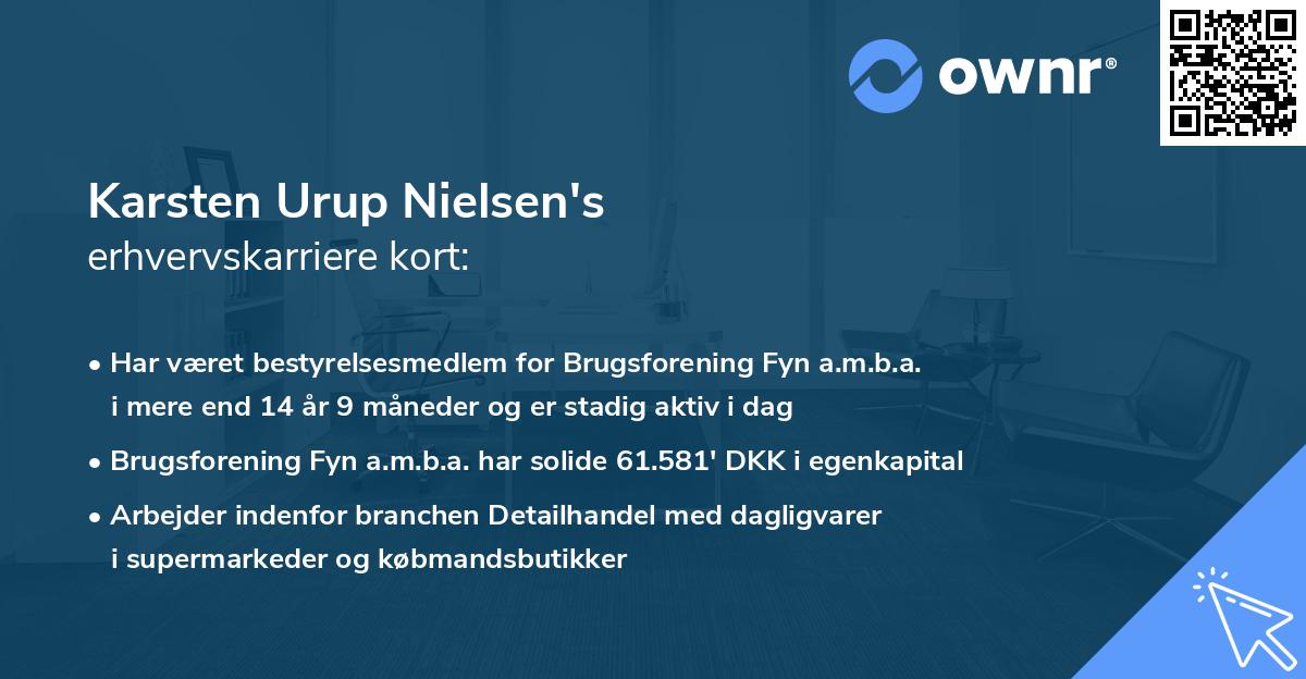 Karsten Urup Nielsen's erhvervskarriere kort