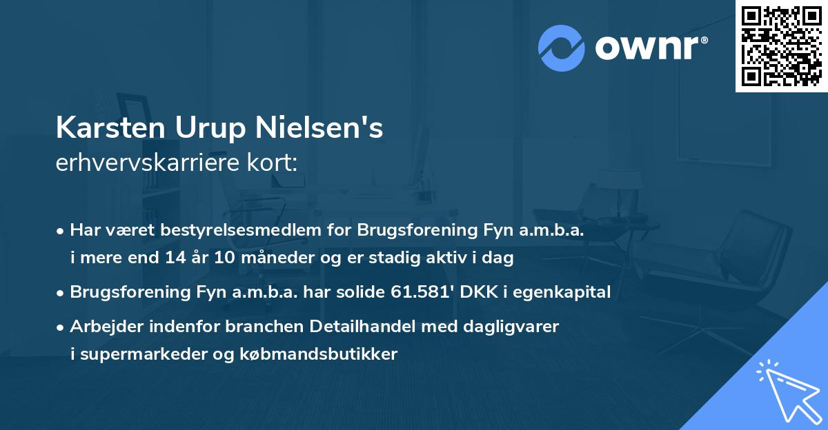 Karsten Urup Nielsen's erhvervskarriere kort