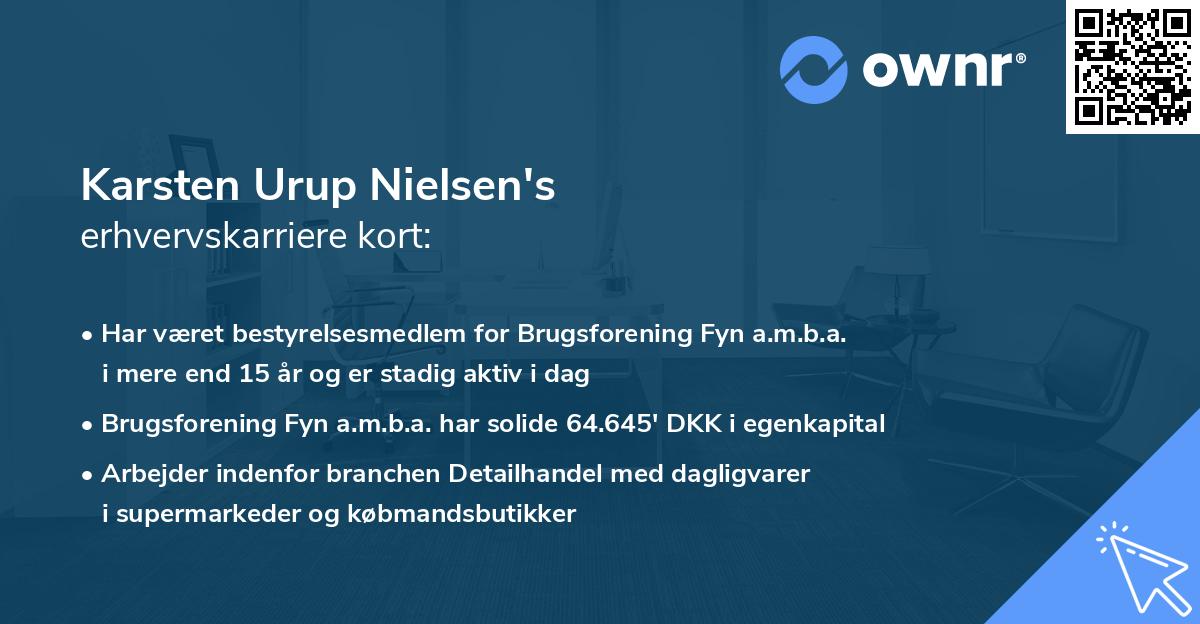 Karsten Urup Nielsen's erhvervskarriere kort