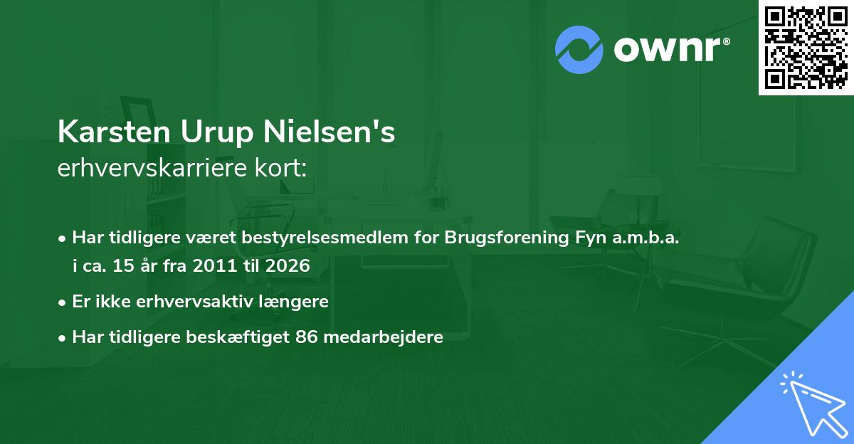 Karsten Urup Nielsen's erhvervskarriere kort