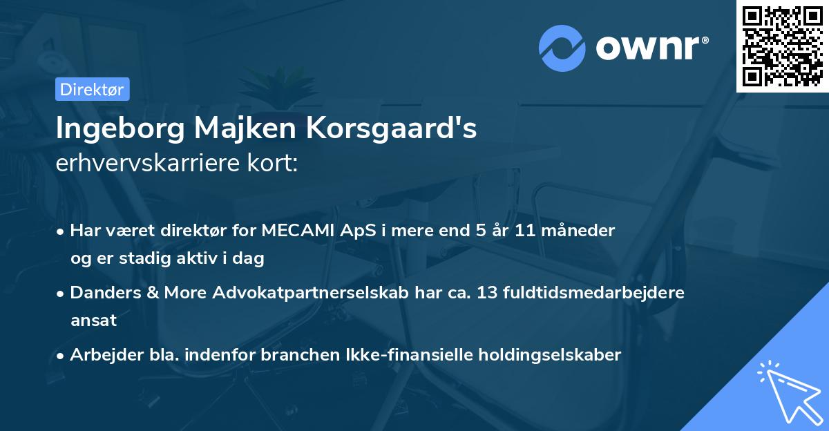 Ingeborg Majken Korsgaard's erhvervskarriere kort