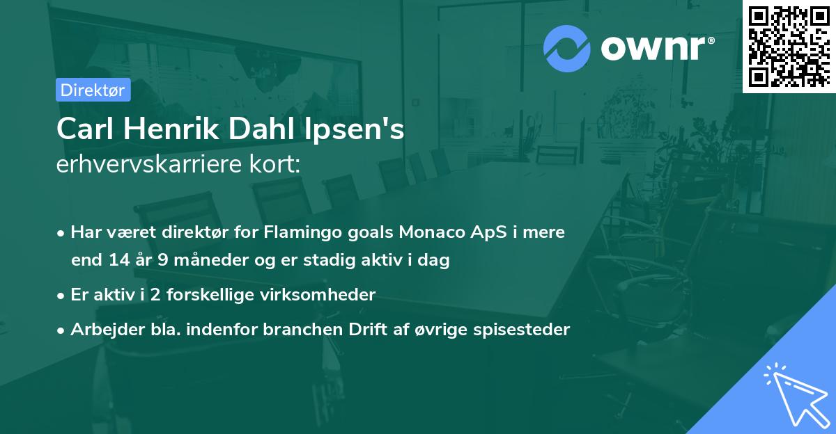 Carl Henrik Dahl Ipsen's erhvervskarriere kort