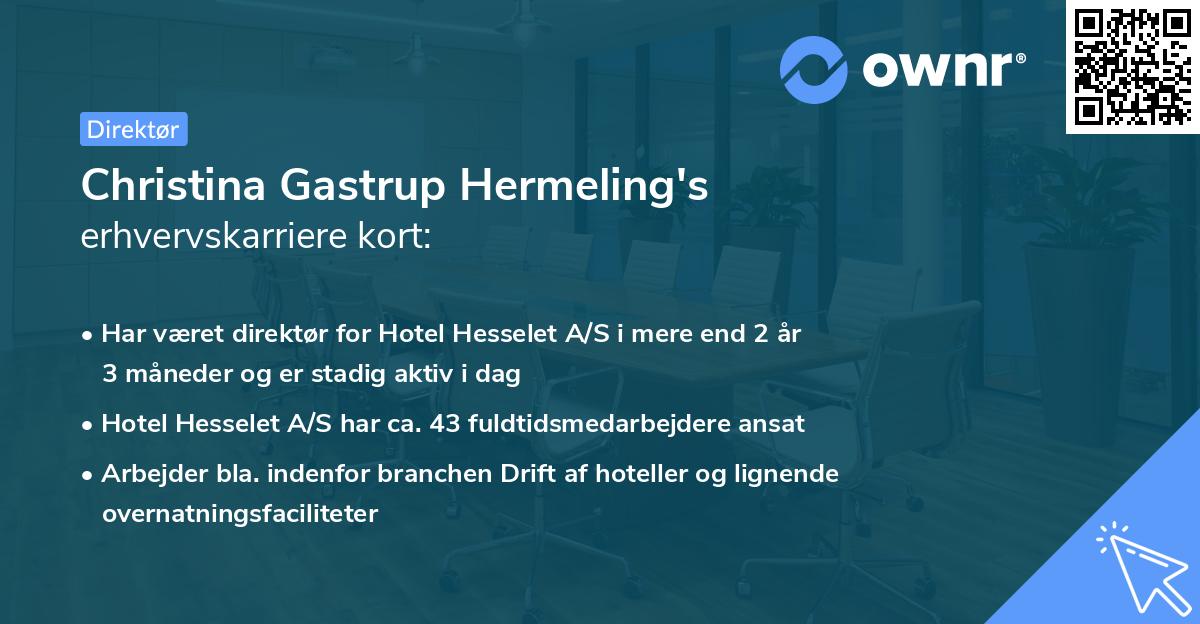 Christina Gastrup Hermeling's erhvervskarriere kort