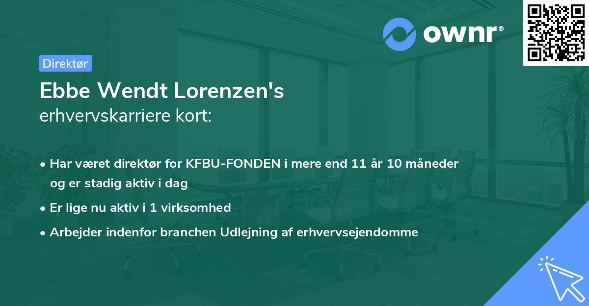 Ebbe Wendt Lorenzen's erhvervskarriere kort