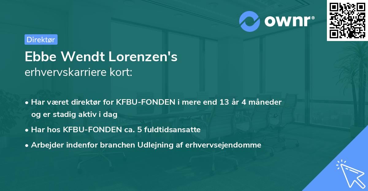 Ebbe Wendt Lorenzen's erhvervskarriere kort
