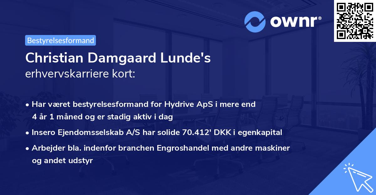 Christian Damgaard Lunde's erhvervskarriere kort