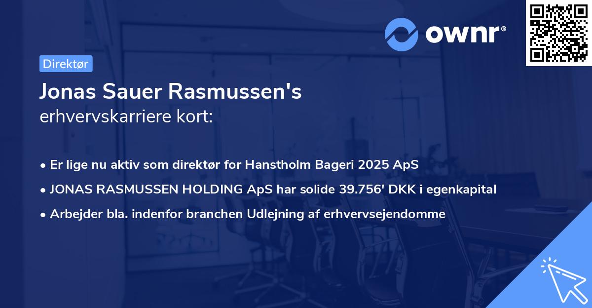 Jonas Sauer Rasmussen's erhvervskarriere kort