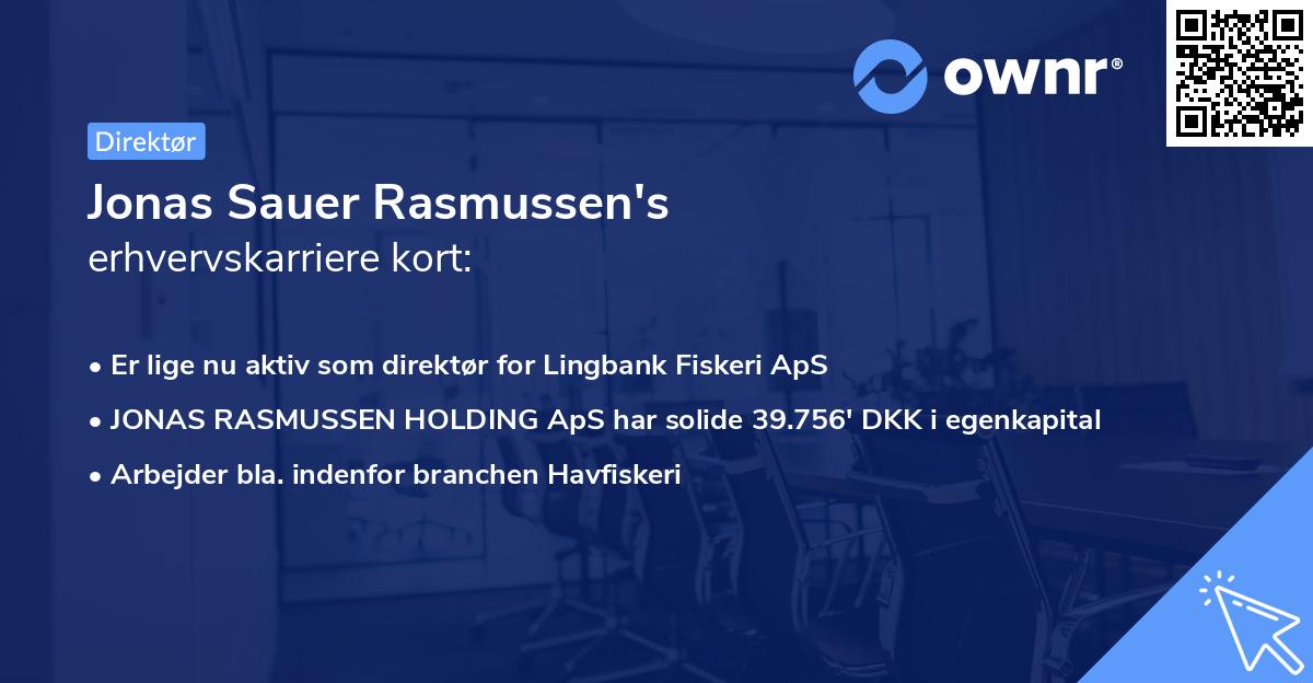 Jonas Sauer Rasmussen's erhvervskarriere kort