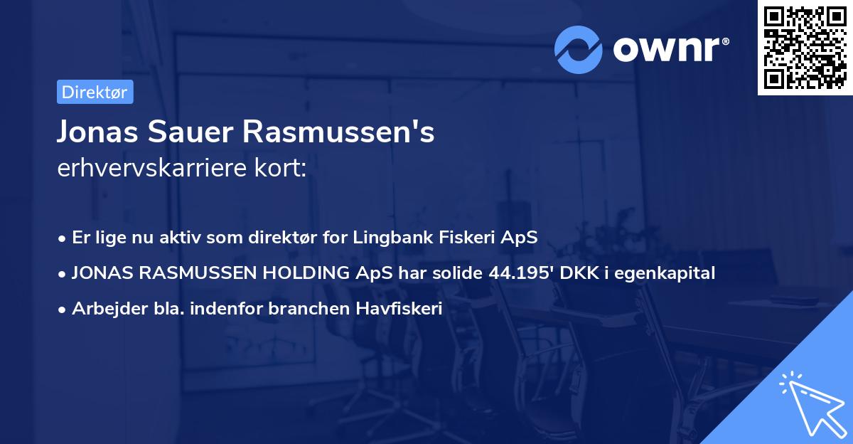 Jonas Sauer Rasmussen's erhvervskarriere kort