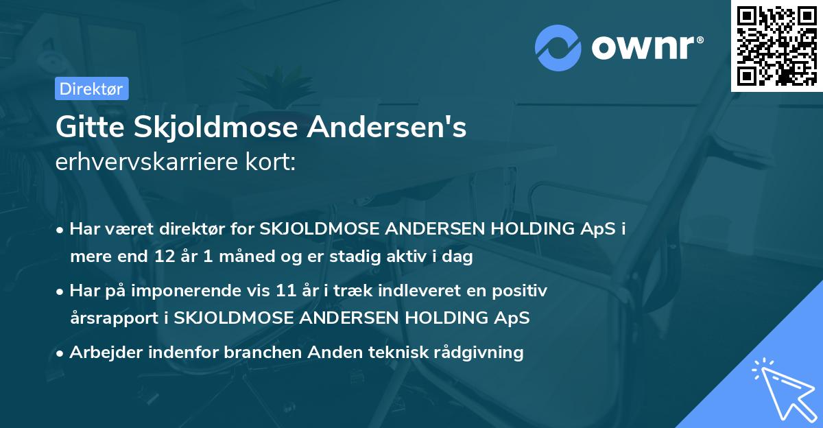 Gitte Skjoldmose Andersen's erhvervskarriere kort