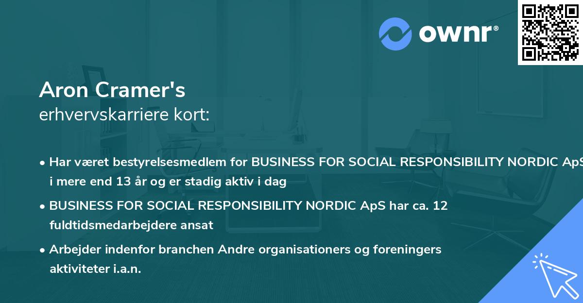 Aron Cramer's erhvervskarriere kort