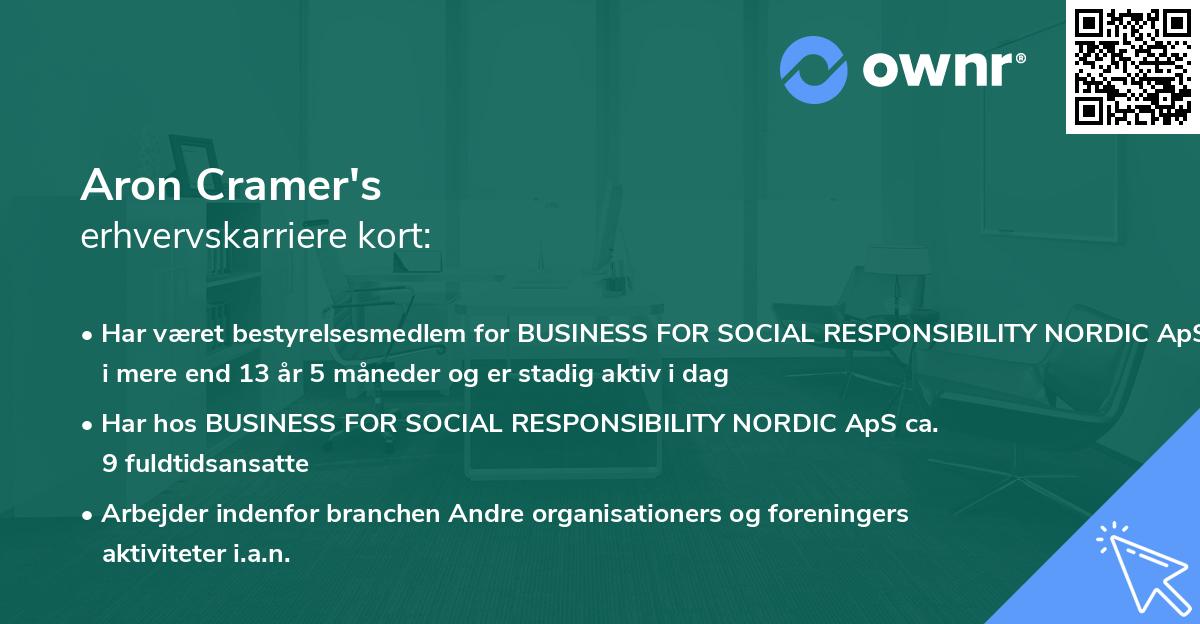 Aron Cramer's erhvervskarriere kort