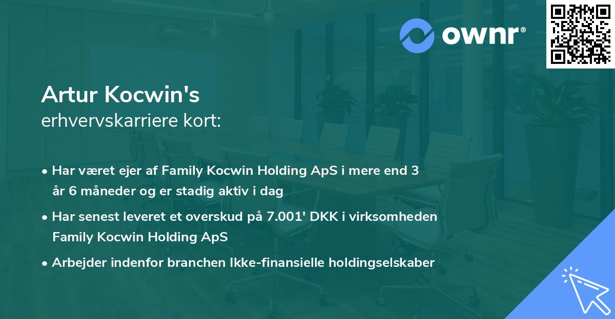 Artur Kocwin's erhvervskarriere kort