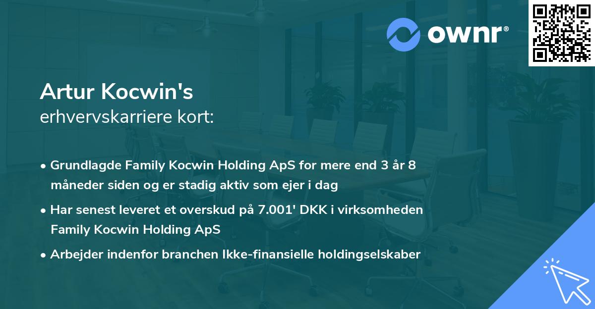 Artur Kocwin's erhvervskarriere kort