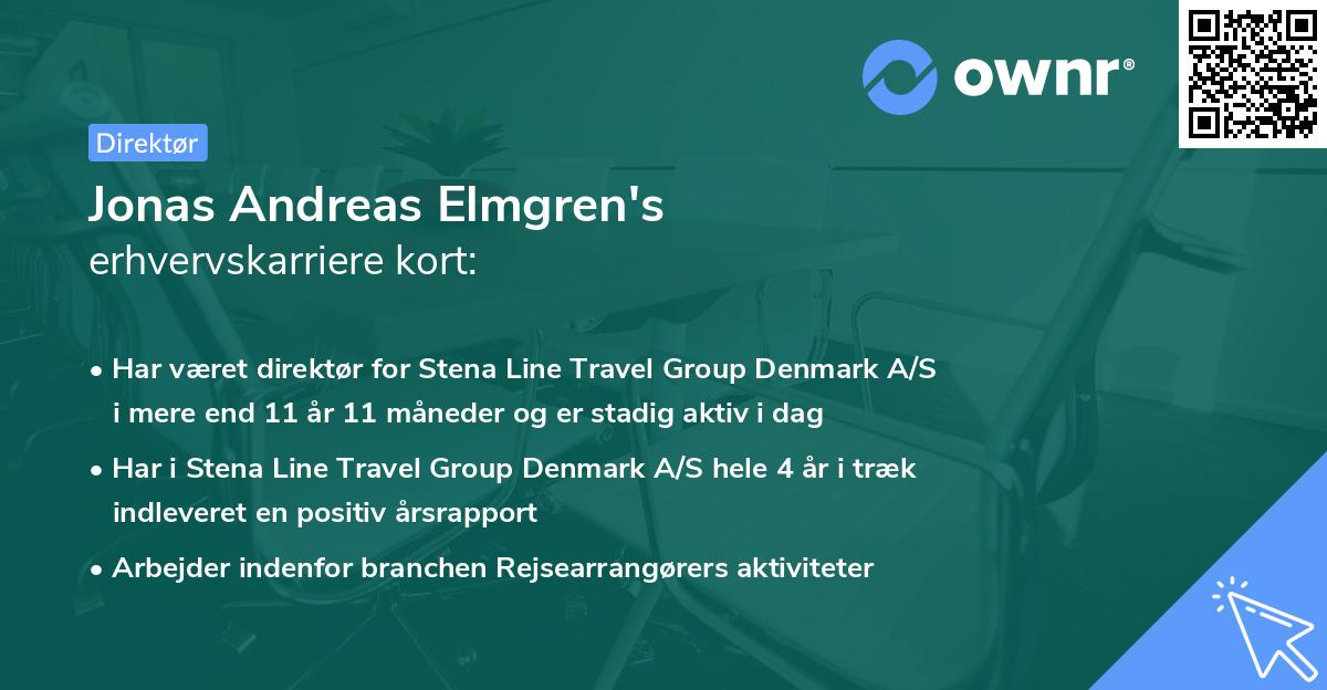 Jonas Andreas Elmgren's erhvervskarriere kort