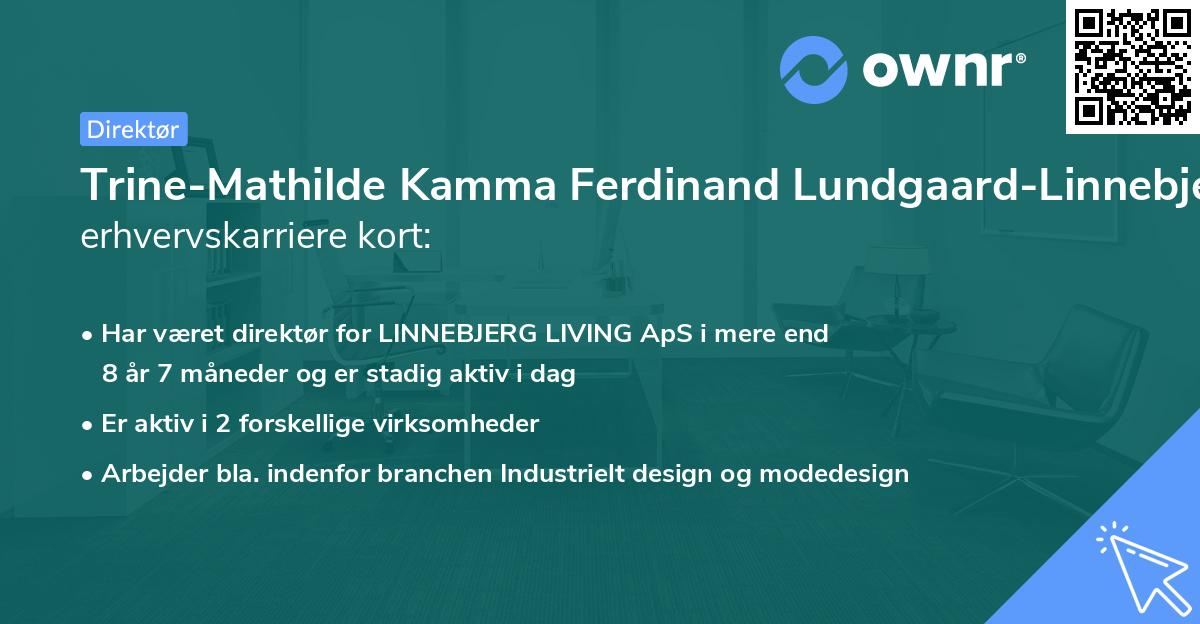 Trine-Mathilde Kamma Ferdinand Lundgaard-Linnebjerg's erhvervskarriere kort
