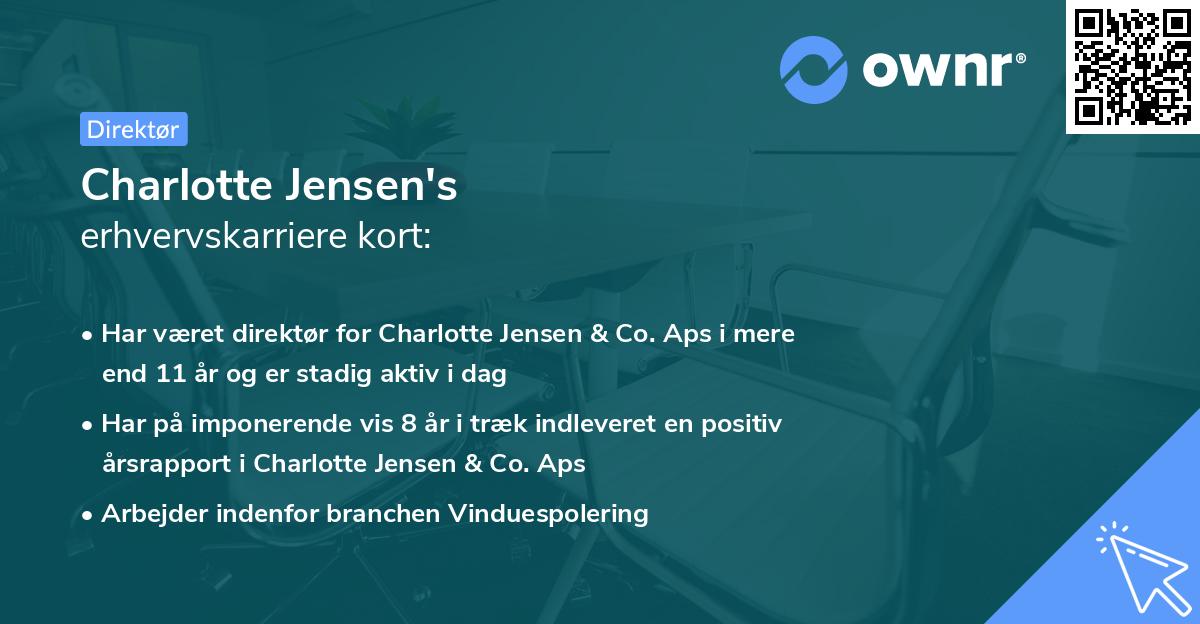 Charlotte Jensen's erhvervskarriere kort