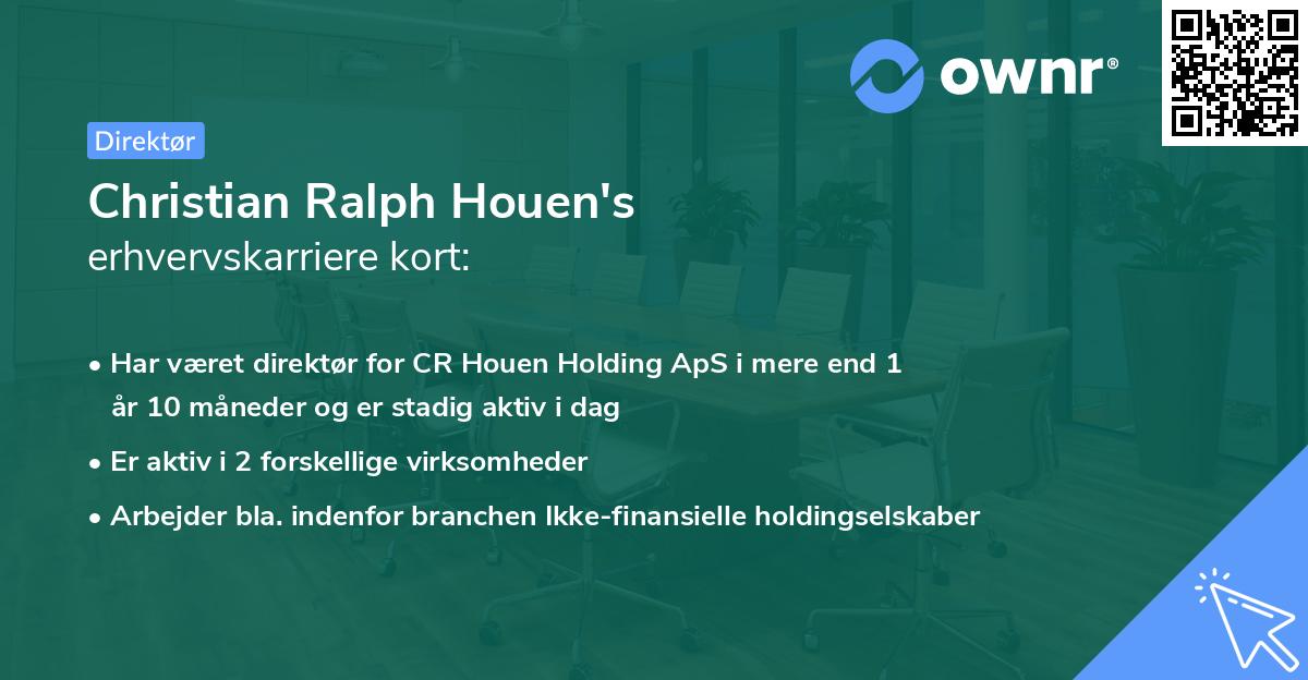 Christian Ralph Houen's erhvervskarriere kort