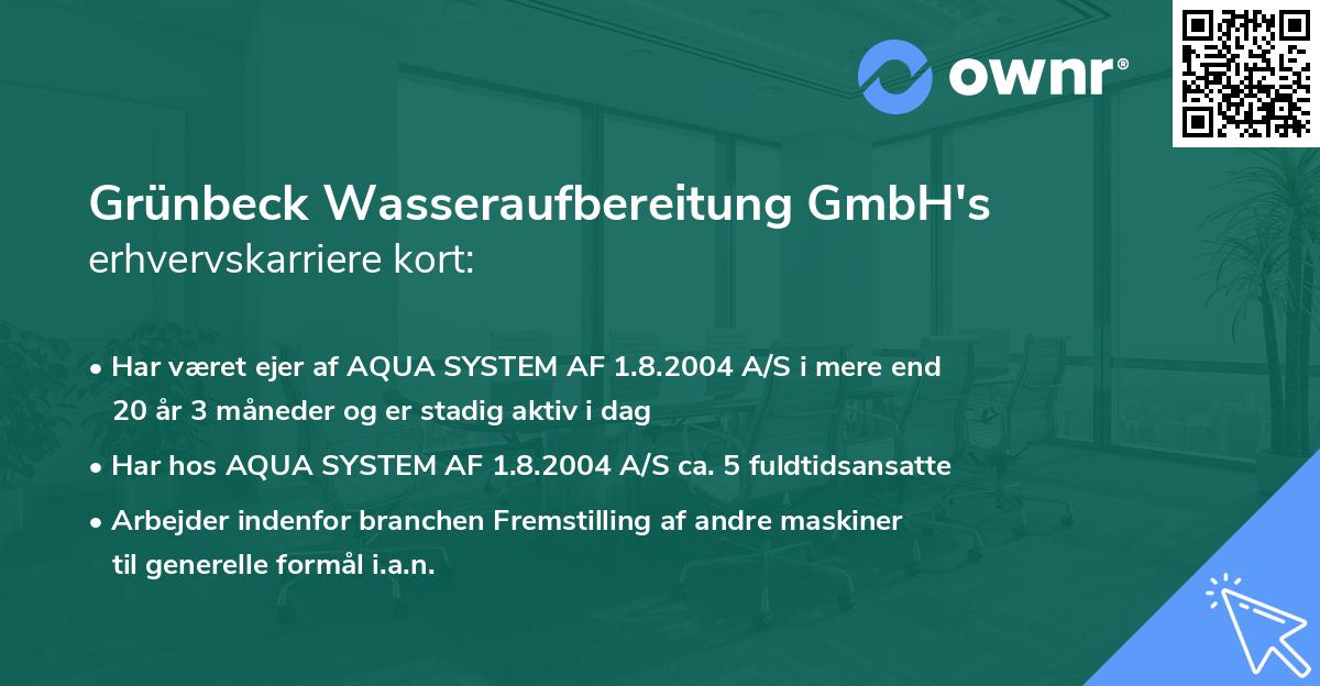 Grünbeck Wasseraufbereitung GmbH's erhvervskarriere kort