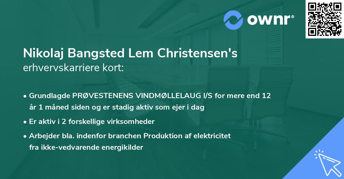 Nikolaj Bangsted Lem Christensen's erhvervskarriere kort