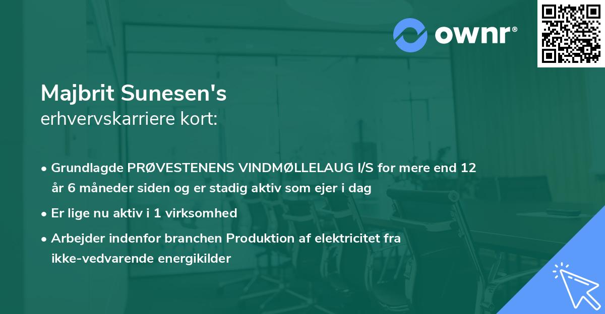 Majbrit Sunesen's erhvervskarriere kort