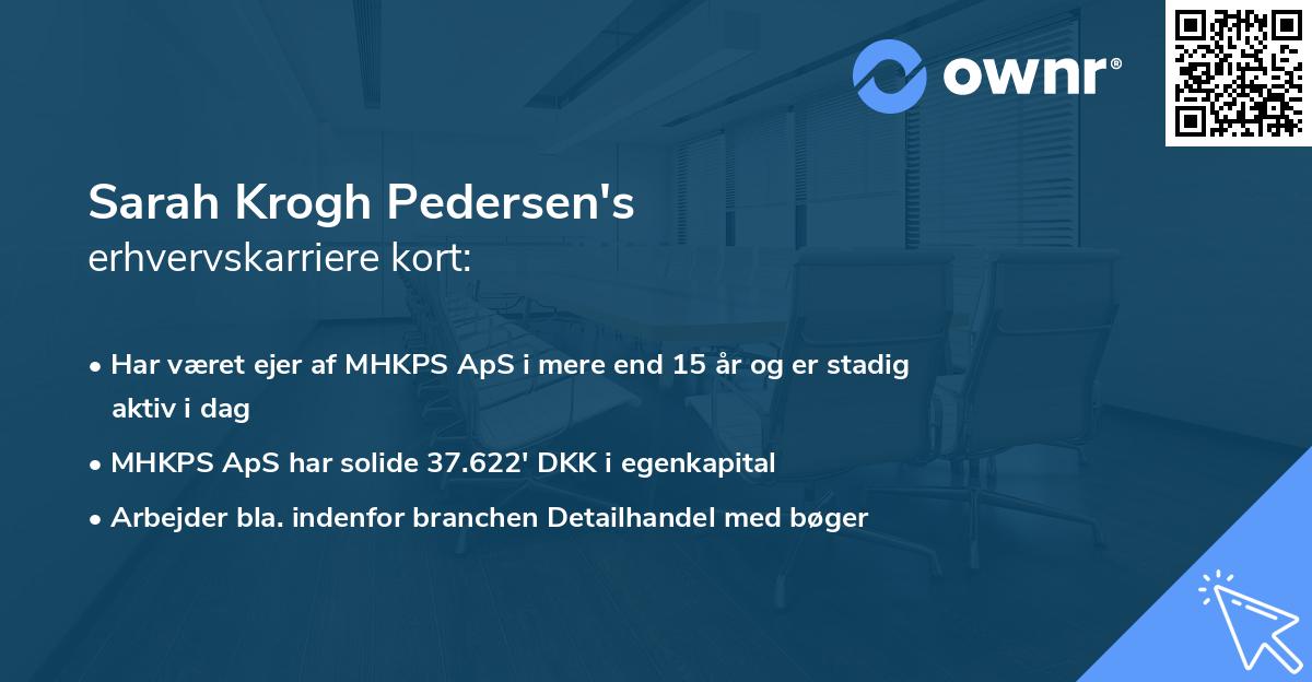 Sarah Krogh Pedersen's erhvervskarriere kort