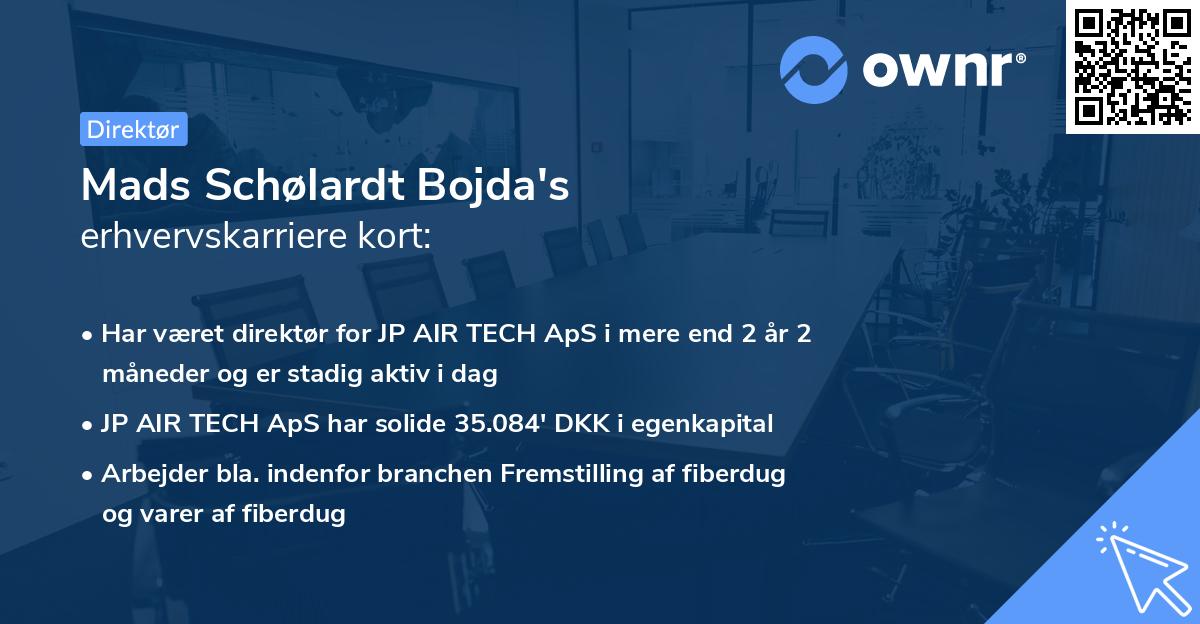 Mads Schølardt Bojda's erhvervskarriere kort
