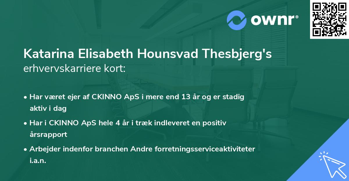 Katarina Elisabeth Hounsvad Thesbjerg's erhvervskarriere kort