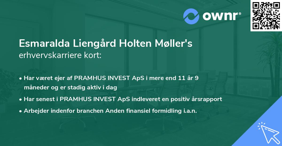 Esmaralda Liengård Holten Møller's erhvervskarriere kort