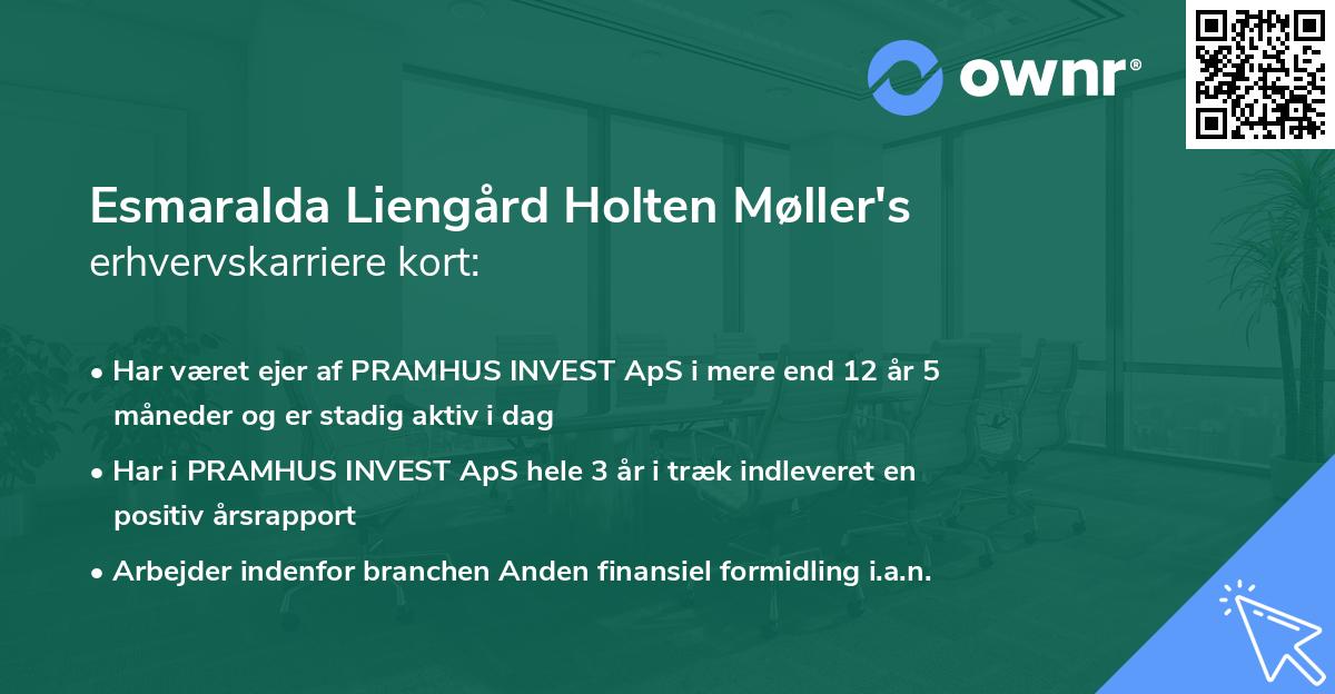 Esmaralda Liengård Holten Møller's erhvervskarriere kort