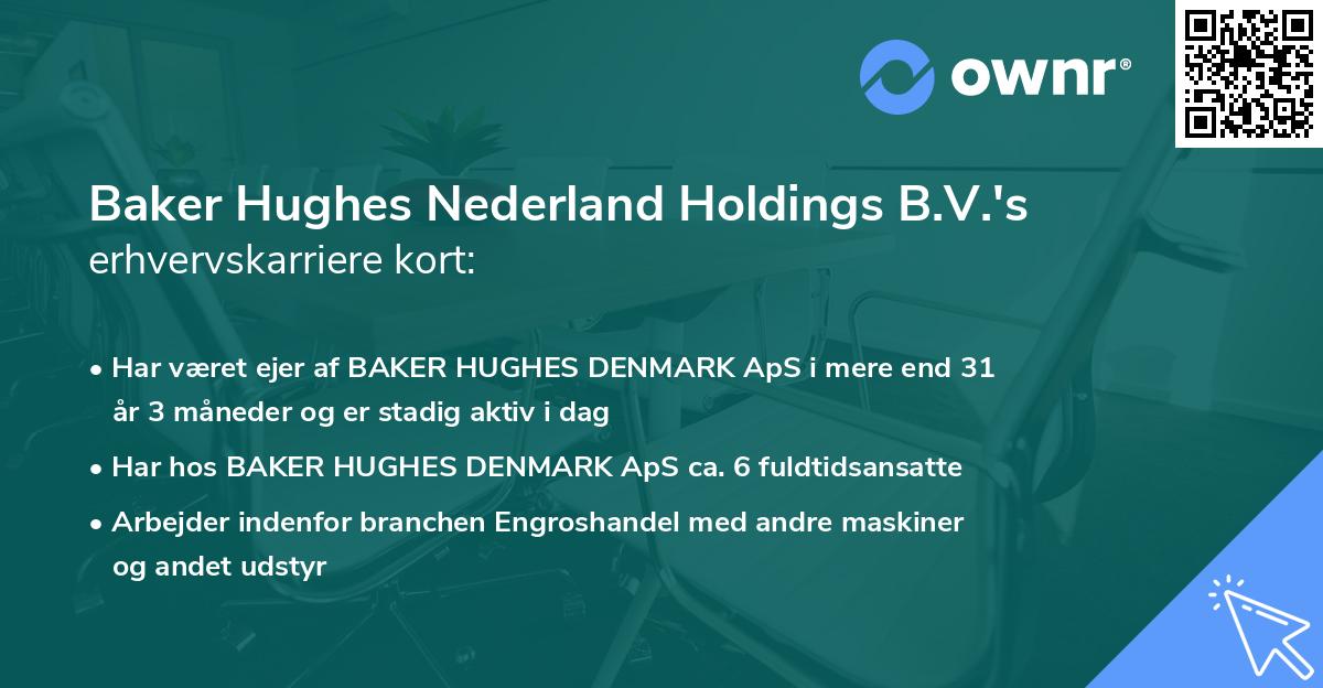 Baker Hughes Nederland Holdings B.V.'s erhvervskarriere kort
